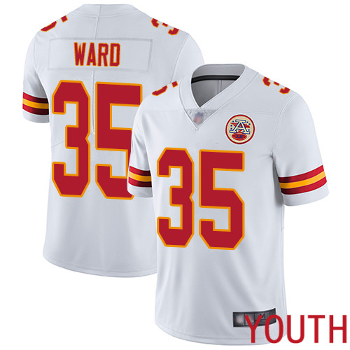 Youth Kansas City Chiefs #35 Ward Charvarius White Vapor Untouchable Limited Player Football Nike NFL Jersey->youth nfl jersey->Youth Jersey